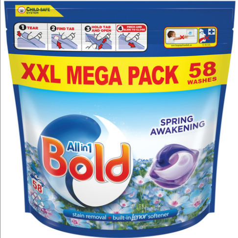 Bold All-In-1 Pods Washing Capsules Spring Awakening, 58 Washes